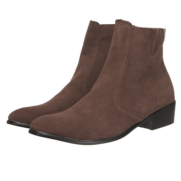 Chaussures pour hommes à glissière bottines baskets en cuir occasionnels